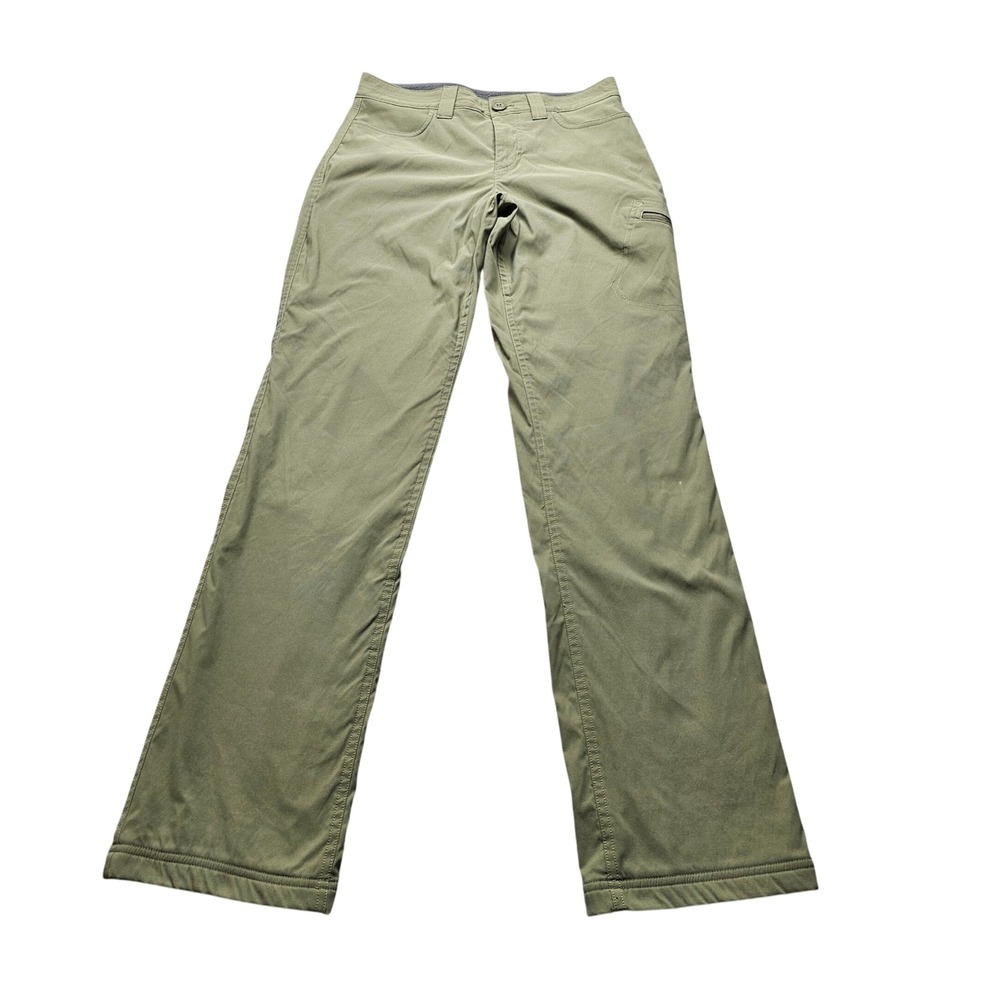 Eddie Bauer First Ascent Guide Pants Womens 2 Olive Green Fleece Lined Hiking